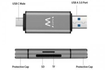 Nekategorizirano EWENT Čitalec kartic USB 3.0, USB-C in USB-A, Ewent EW1075